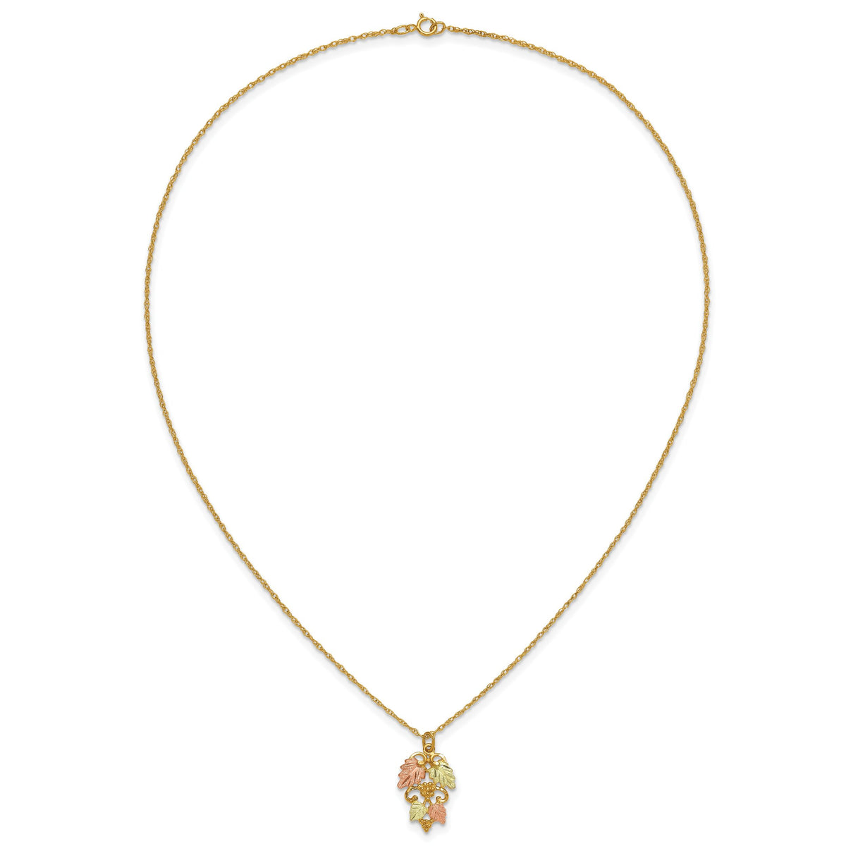 10k Tri-color Black Hills Gold Necklace-10BH654-18