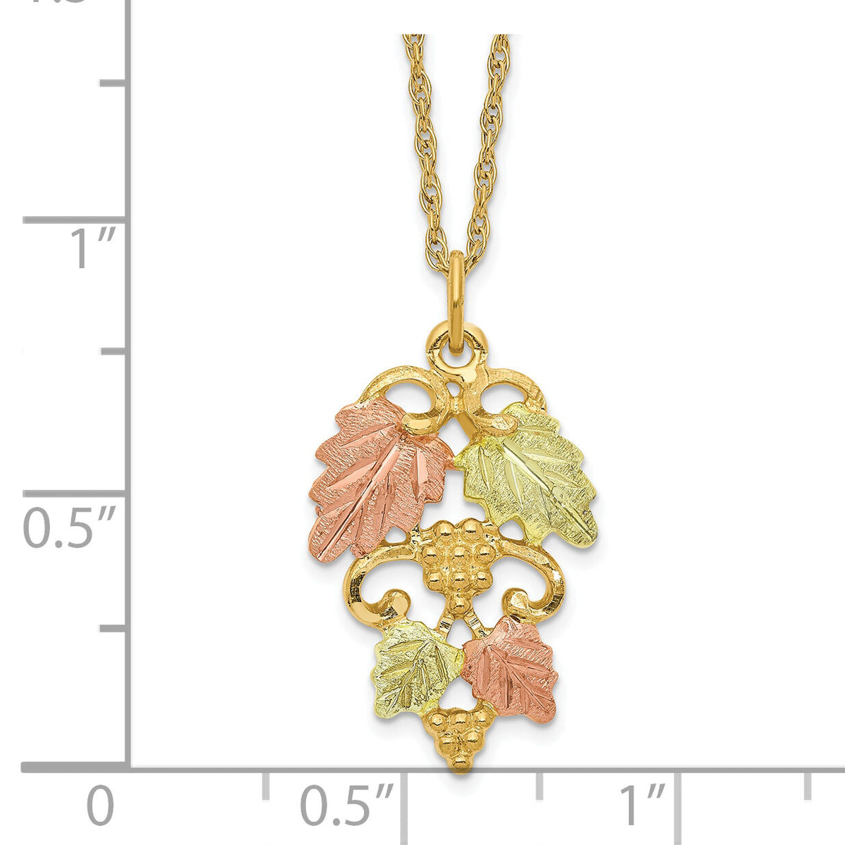 10k Tri-color Black Hills Gold Necklace-10BH654-18