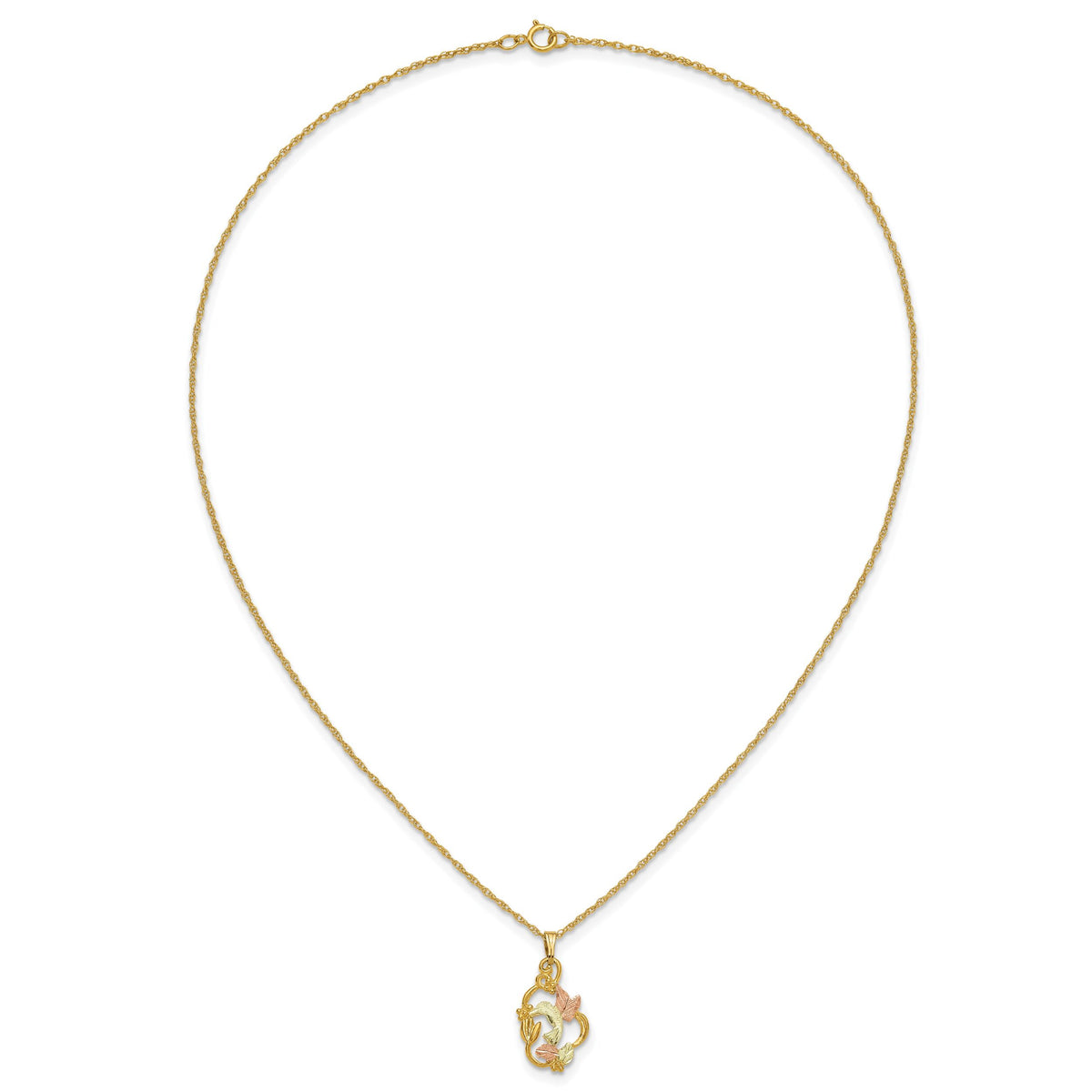 10k Tri-color Black Hills Gold Necklace-10BH656-18