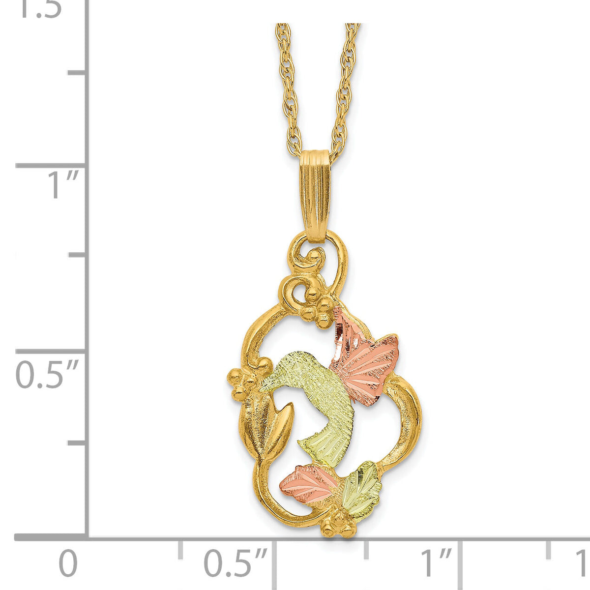 10k Tri-color Black Hills Gold Necklace-10BH656-18