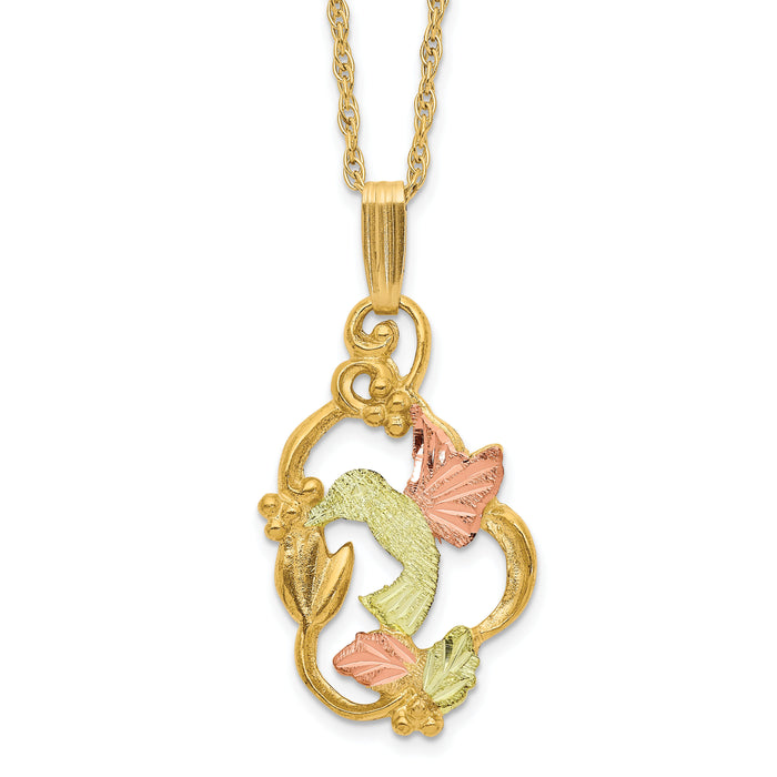10k Tri-color Black Hills Gold Necklace-10BH656-18