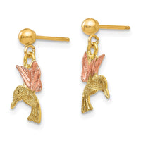 10k Tri-color Black Hills Gold Post Dangle Earrings-10BH659