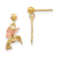 10k Tri-color Black Hills Gold Post Dangle Earrings-10BH659