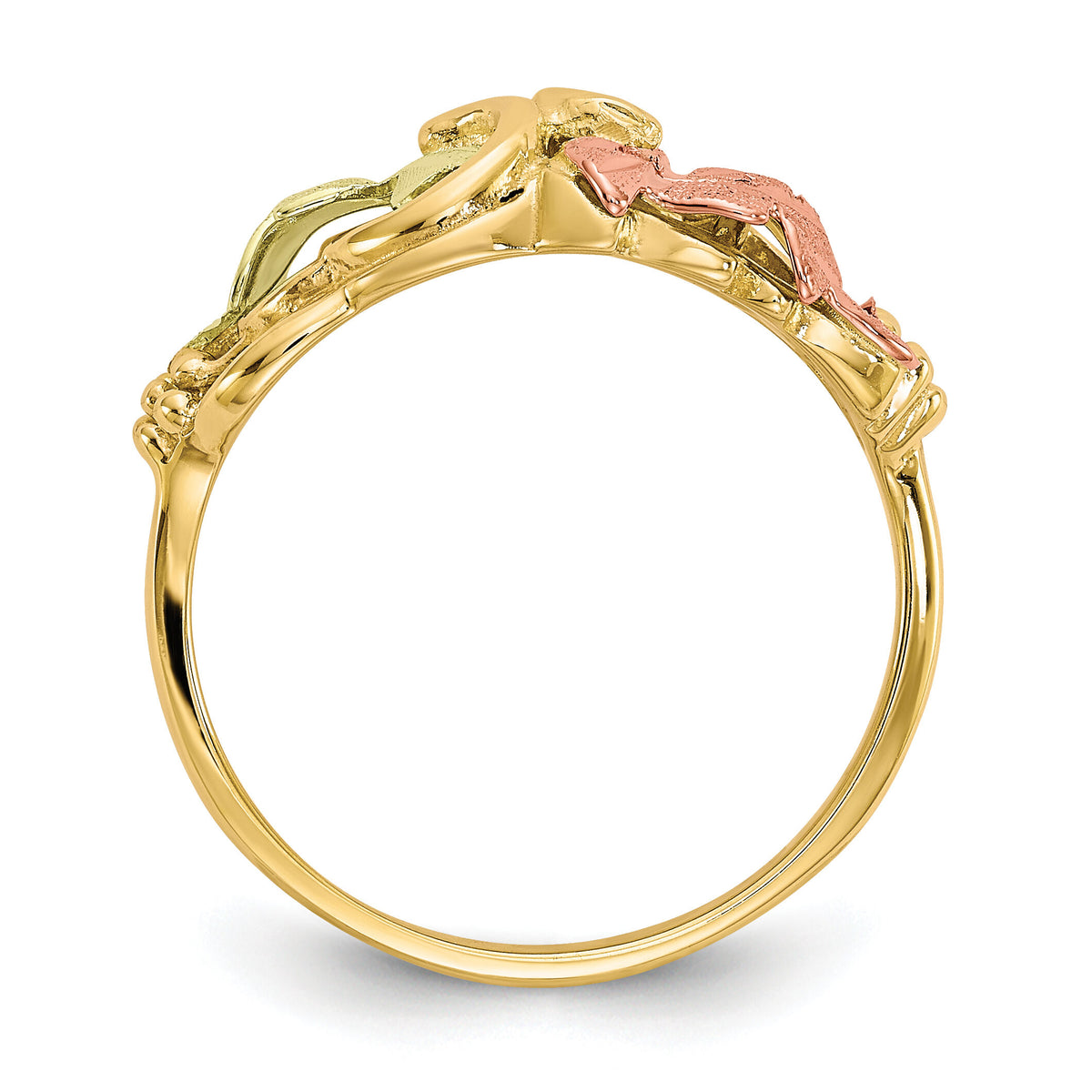 10k Tri-color Black Hills Gold Flower Ring-10BH664