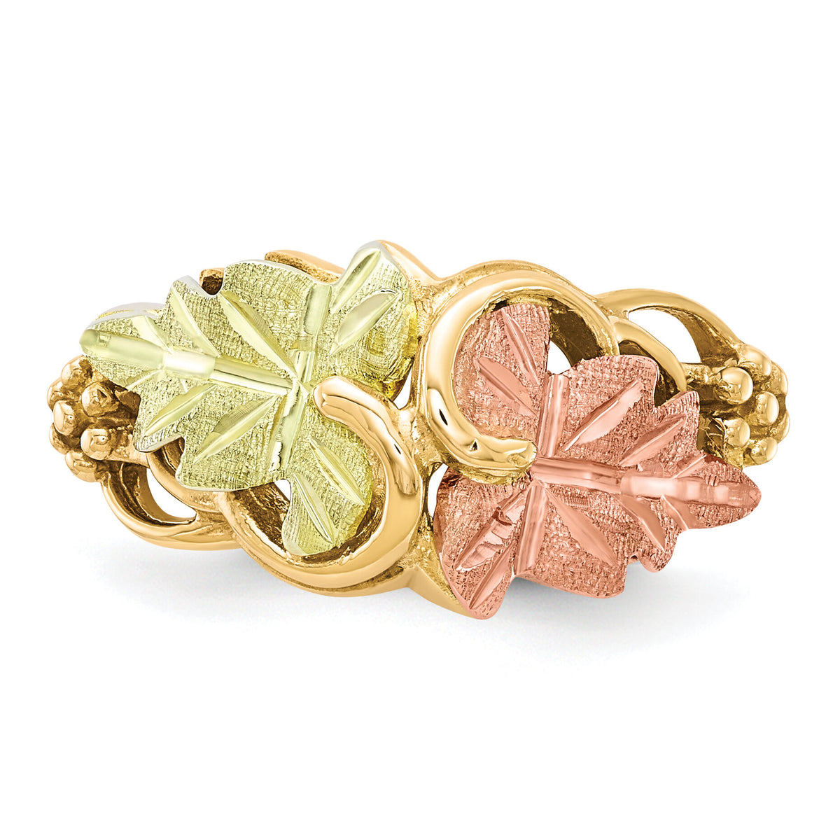 10k Tri-color Black Hills Gold Flower Ring-10BH664