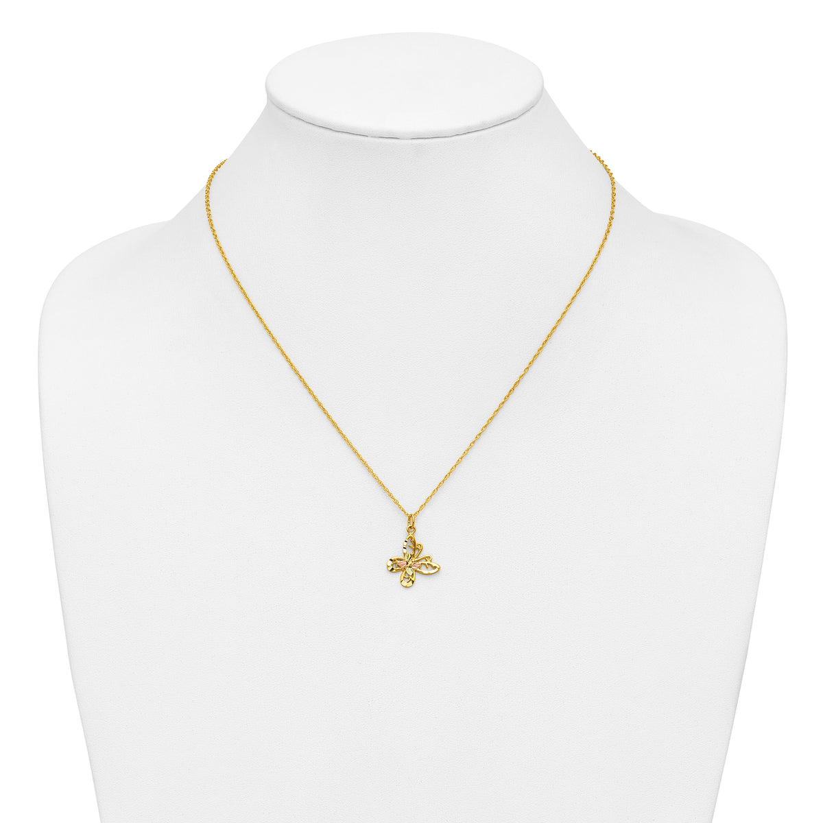 10k Tri-color Black Hills Gold Butterfly Necklace-10BH665-18