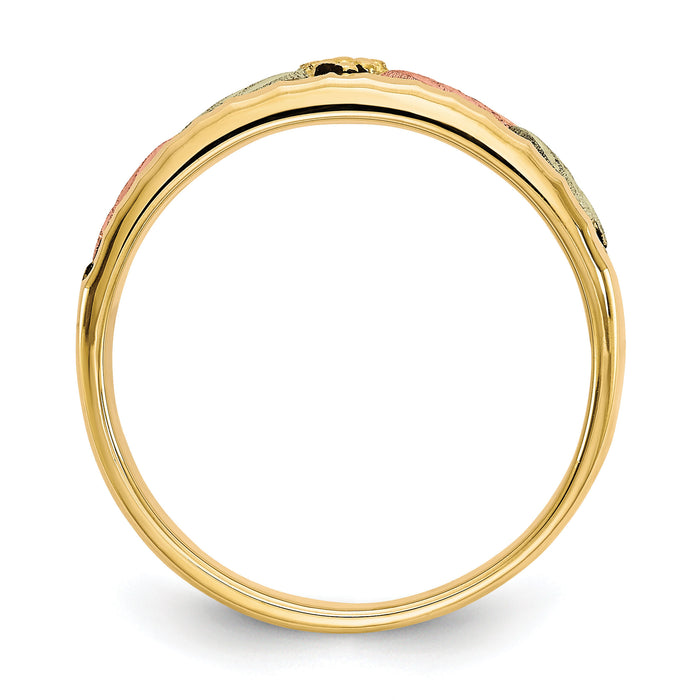 10k Tri-color Black Hills Gold Men's Antiqued Ring-10BH667