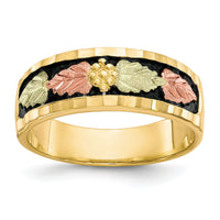 10k Tri-color Black Hills Gold Men's Antiqued Ring-10BH667