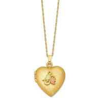 10K w/12k Accents and 14k Gold-filled Chain Black Hills Locket-10BH673-18