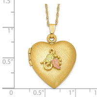 10K w/12k Accents and 14k Gold-filled Chain Black Hills Locket-10BH673-18