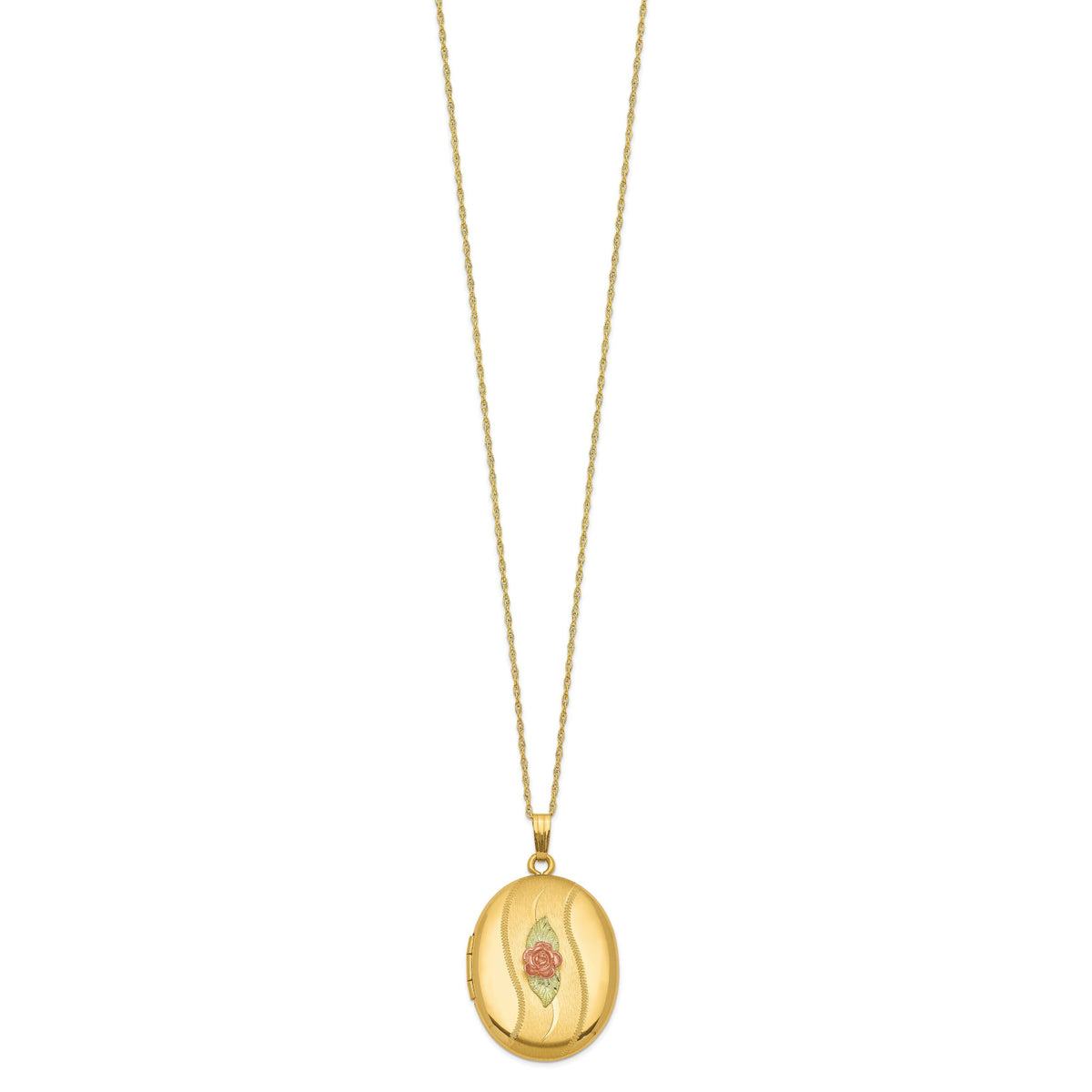 10K w/ 12k Accents and 14k Gold-filled Chain Black Hills Locket-10BH677-18
