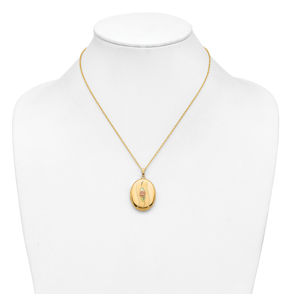 10K w/ 12k Accents and 14k Gold-filled Chain Black Hills Locket-10BH677-18