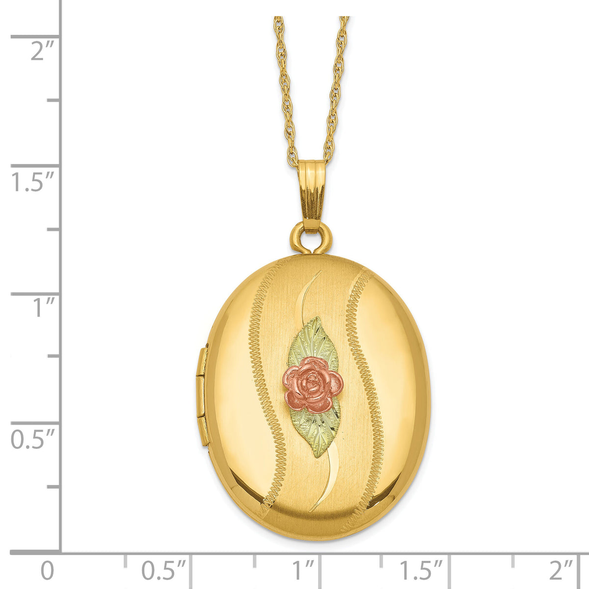 10K w/ 12k Accents and 14k Gold-filled Chain Black Hills Locket-10BH677-18