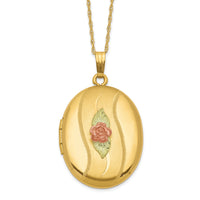 10K w/ 12k Accents and 14k Gold-filled Chain Black Hills Locket-10BH677-18