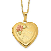 10k w/ 12k Accents and 14k Gold-filled Chain Black Hills Locket-10BH680-18