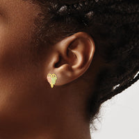 10k Tri-Color Black Hills Gold Post Earrings-10BH684