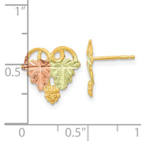 10k Tri-Color Black Hills Gold Post Earrings-10BH684