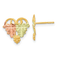 10k Tri-Color Black Hills Gold Post Earrings-10BH684