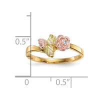 10k Tri-Color Black Hills Gold Diamond Rose Ring-10BH685