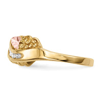 10k Tri-Color Black Hills Gold Diamond Ring-10BH686