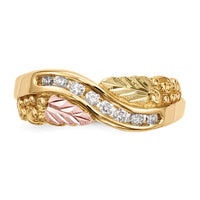 10k Tri-Color Black Hills Gold Diamond Ring-10BH686