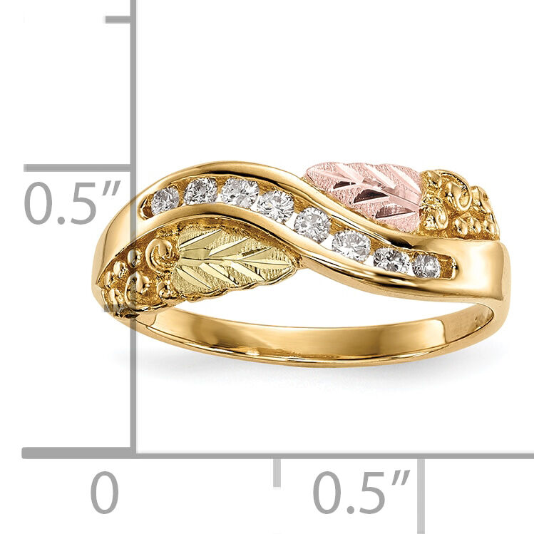 10k Tri-Color Black Hills Gold Diamond Ring-10BH686