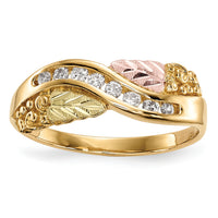 10k Tri-Color Black Hills Gold Diamond Ring-10BH686