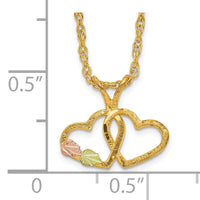 10k Tri-Color Black Hills Gold Double Heart Necklace-10BH688-18