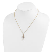 10k & 14k Gold Filled w/ 12k Accents Cross Necklace-10BH691-18