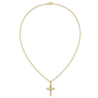 10k & 14k Gold Filled w/ 12k Accents Cross Necklace-10BH691-18