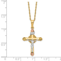 10k & 14k Gold Filled w/ 12k Accents Cross Necklace-10BH691-18