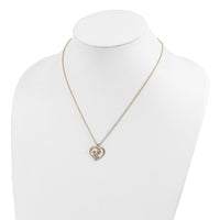 10k Tri-Color Black Hills Gold Rose in Heart Necklace-10BH693-18