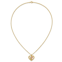 10k Tri-Color Black Hills Gold Rose in Heart Necklace-10BH693-18