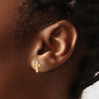 10k Tri-Color Black Hills Gold Cross Earrings-10BH697