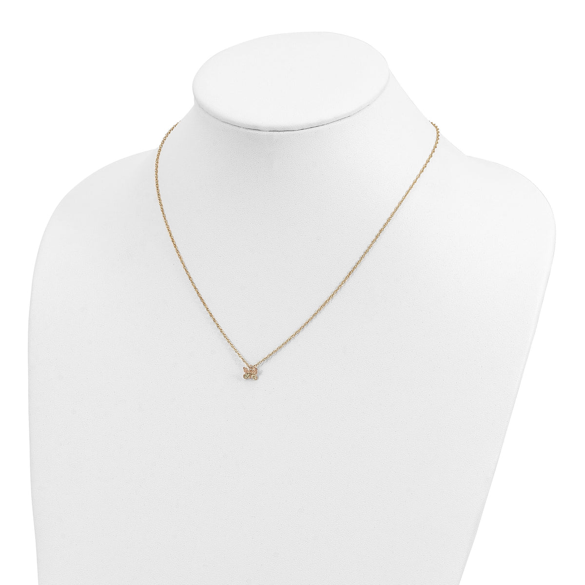 10k Tri-Color Black Hills Gold Butterfly Necklace-10BH700-18