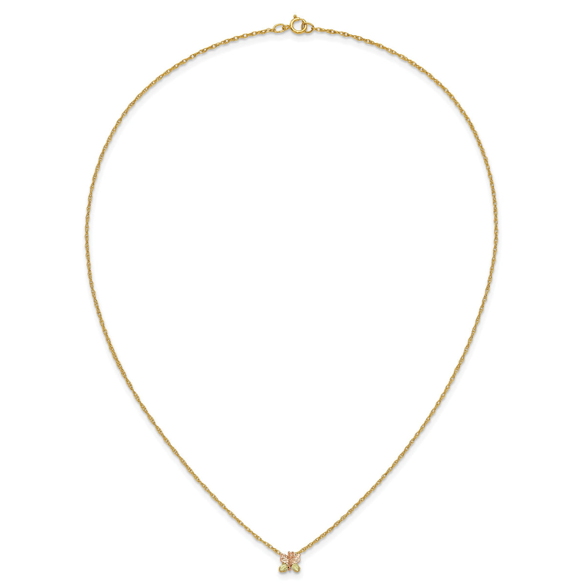 10k Tri-Color Black Hills Gold Butterfly Necklace-10BH700-18