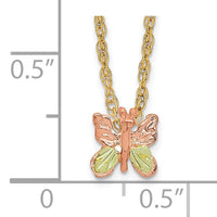10k Tri-Color Black Hills Gold Butterfly Necklace-10BH700-18