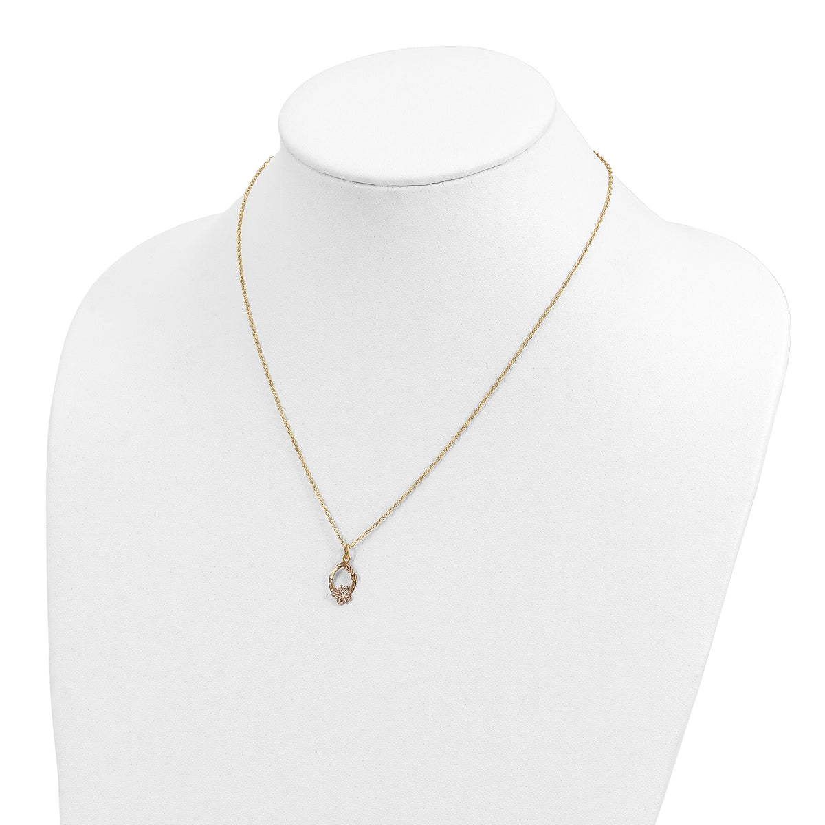 10k Tri-Color Black Hills Gold Butterfly Necklace-10BH701-18