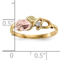 10k Tri-Color Black Hills Gold Diamond Ring-10BH702