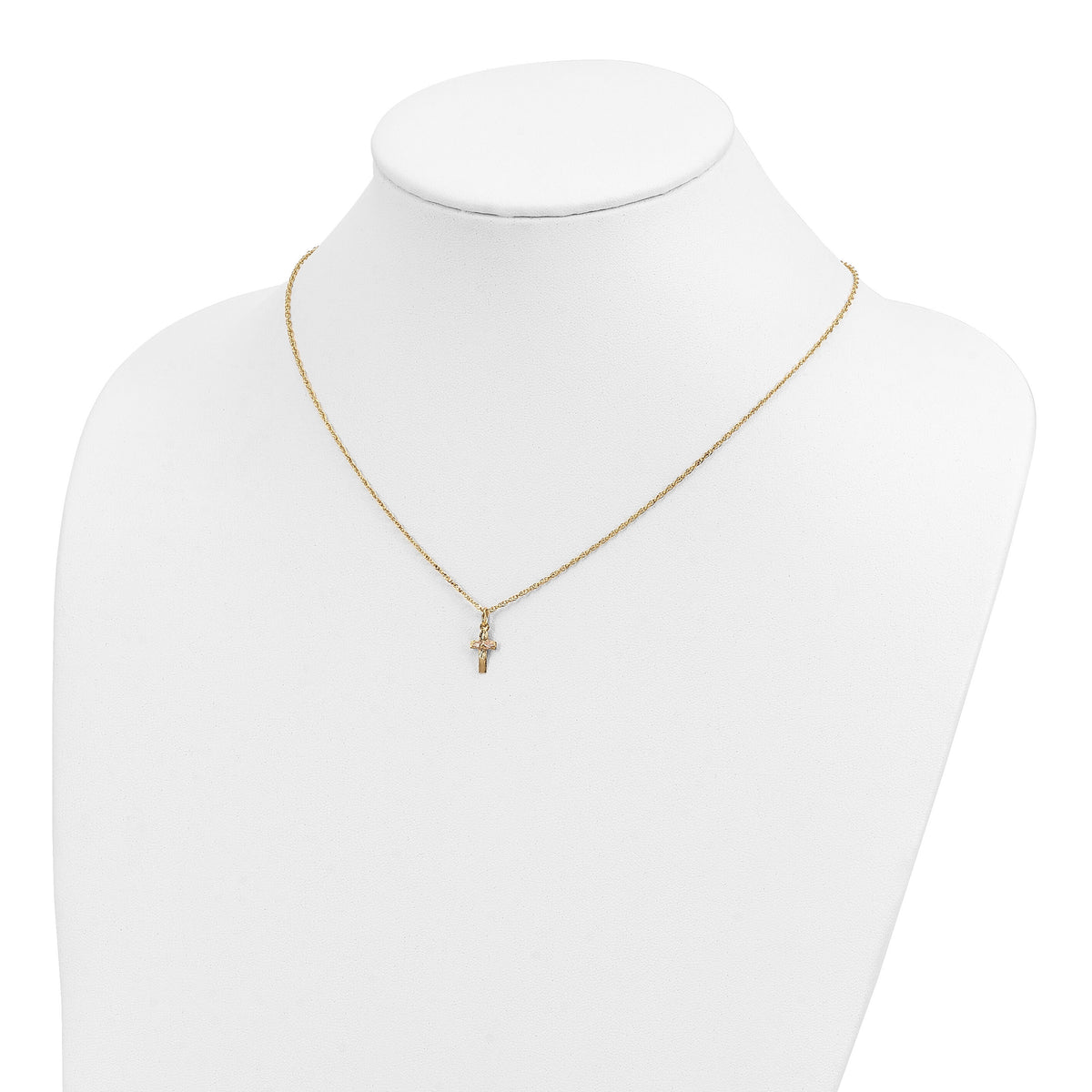 10k Tri-Color Black Hills Gold Cross Necklace-10BH703-18