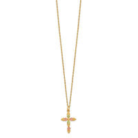 10k Tri-Color Black Hills Gold Cross Necklace-10BH704-18