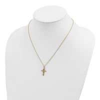 10k Tri-Color Black Hills Gold Cross Necklace-10BH704-18