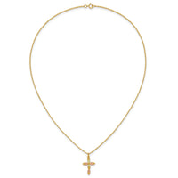 10k Tri-Color Black Hills Gold Cross Necklace-10BH704-18