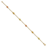 10k Tri-color Gold Black Hills Roses Bracelet-10BH705-7.5