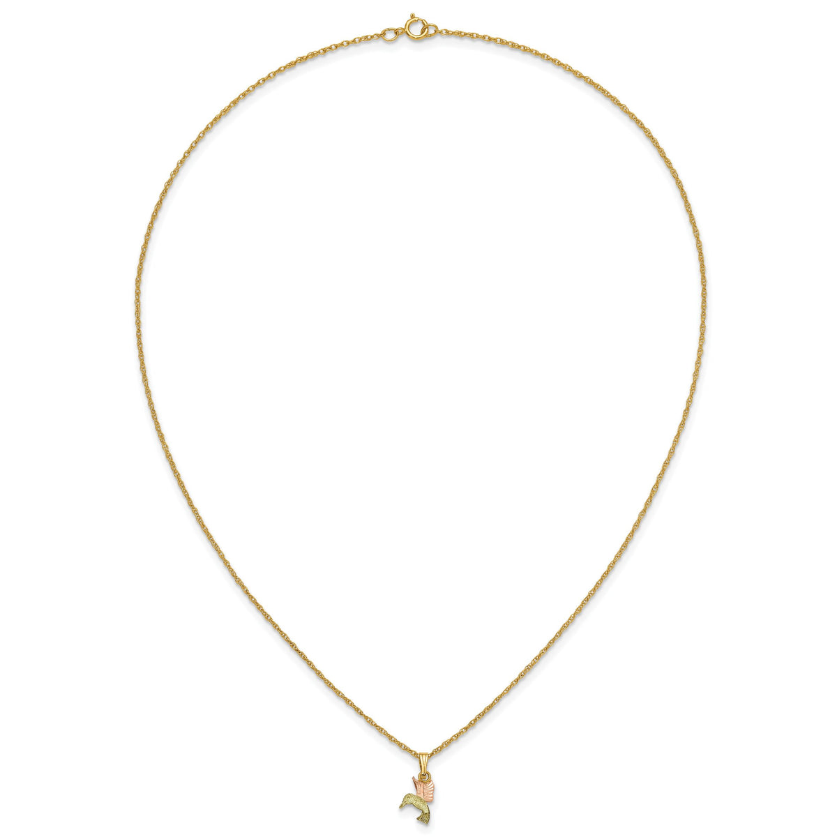 10k Tri-Color Black Hills Gold Hummingbird Necklace-10BH708-18