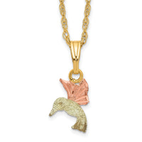 10k Tri-Color Black Hills Gold Hummingbird Necklace-10BH708-18