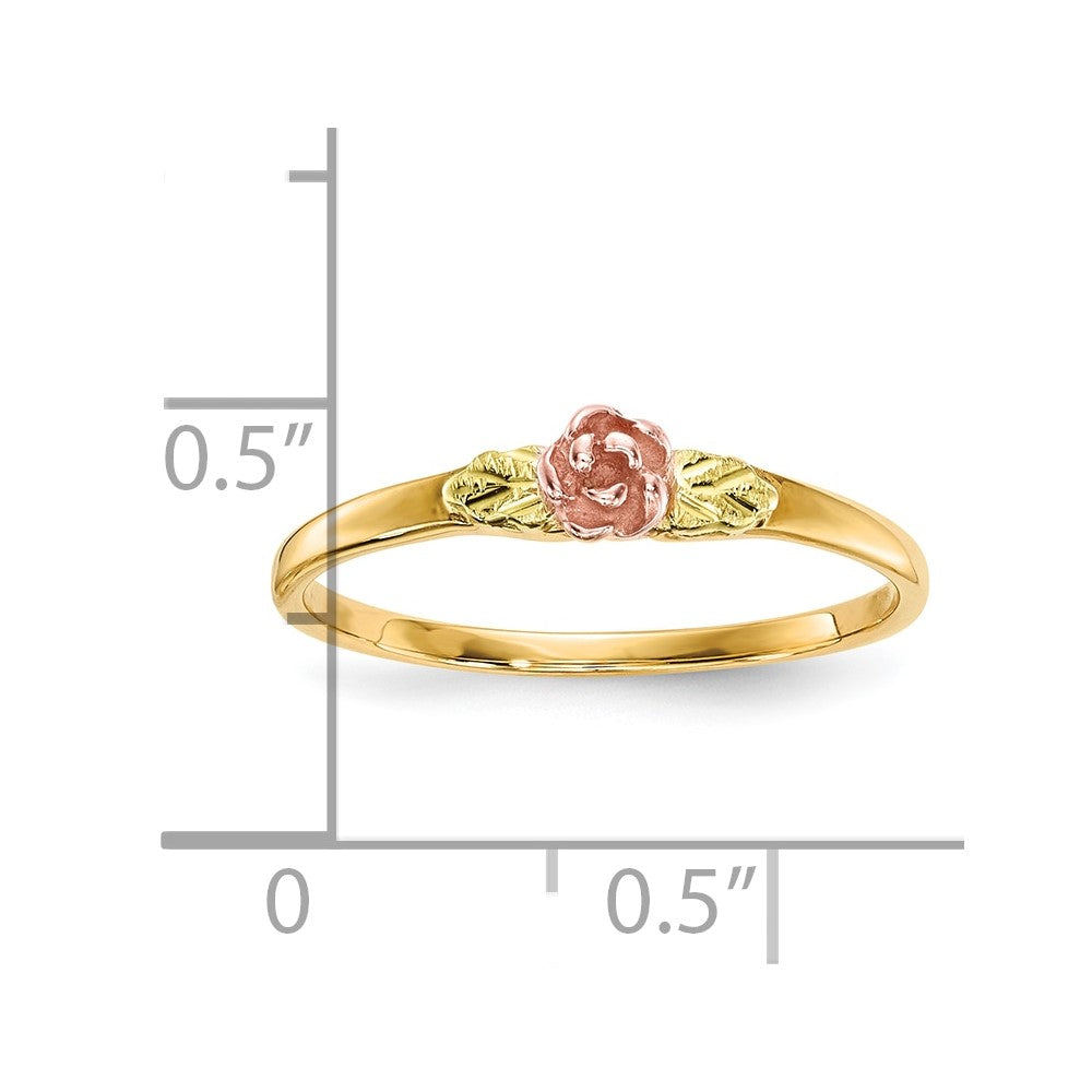 10k Tri-Color Black Hills Gold Rose Ring-10BH712