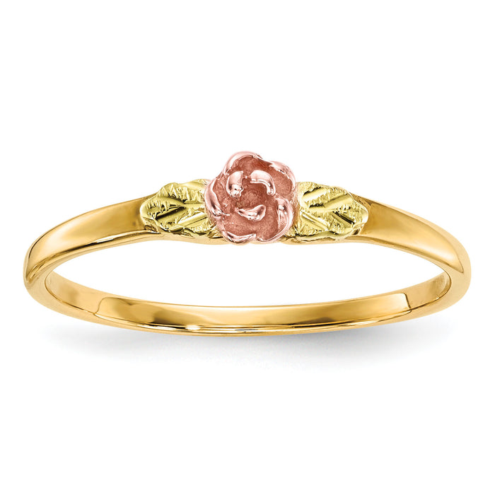 10k Tri-Color Black Hills Gold Rose Ring-10BH712