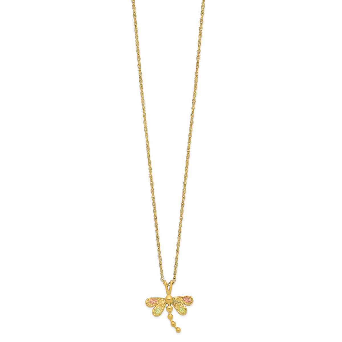 10k Tri-Color Black Hills Gold Dragonfly Necklace-10BH713-18