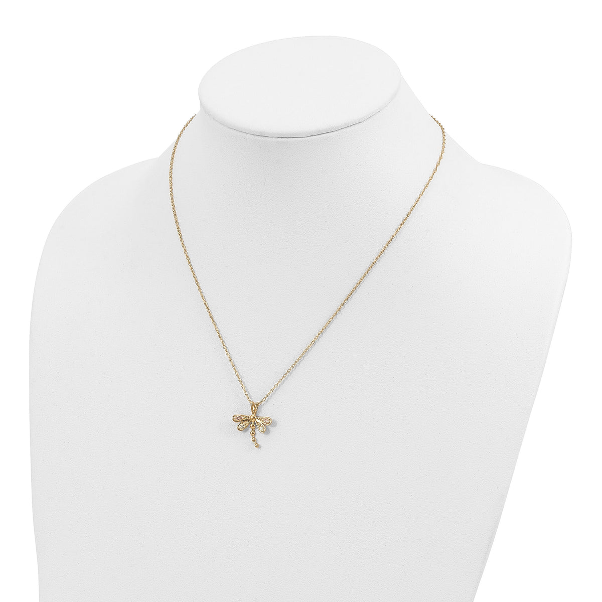 10k Tri-Color Black Hills Gold Dragonfly Necklace-10BH713-18